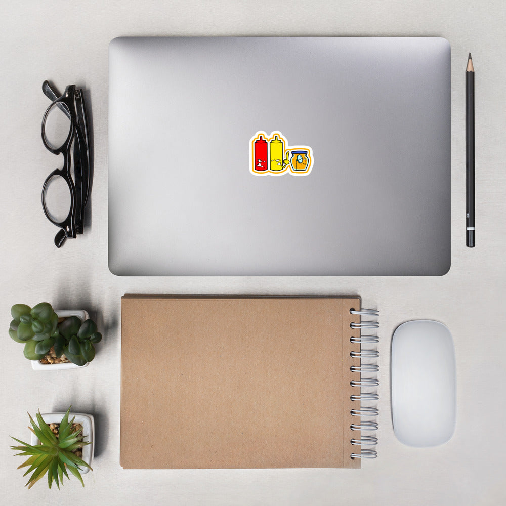 Condimentals Mustard Border Bubble-free stickers